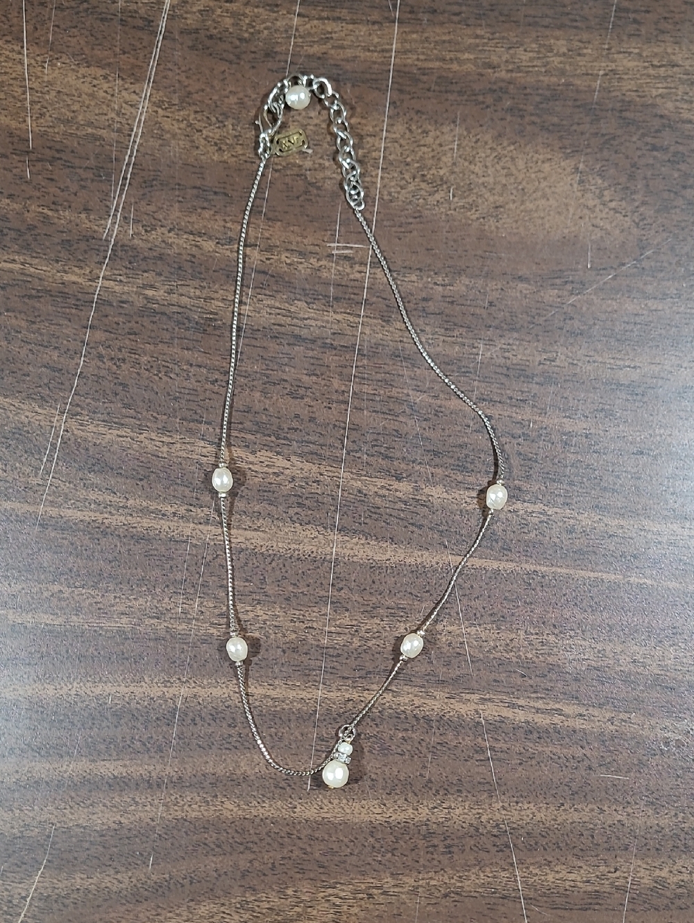 Classic Pearl Station Silver Necklace - JNY